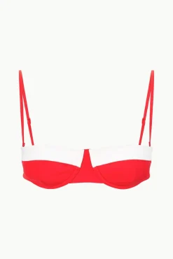 STAUD JO BALCONETTE TOP RED WHITE><noscript><img width=
