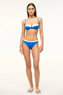 STAUD JO BALCONETTE TOP SAPPHIRE WHITE> Swim|Bikinis