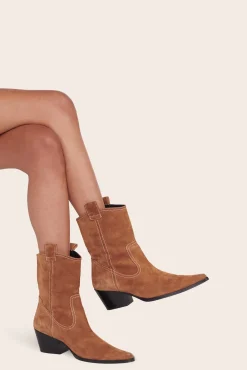 STAUD JUNE BOOT TAN SUEDE> Boots