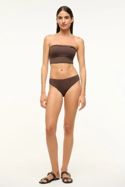 STAUD JUNO BIKINI TOP DARK CHOCOLATE><noscript><img width=