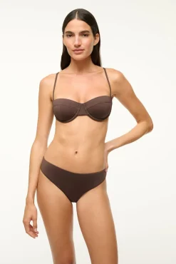 STAUD JUNO BIKINI TOP DARK CHOCOLATE> Swim|Bikinis