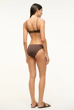 STAUD JUNO BIKINI TOP DARK CHOCOLATE><noscript><img width=