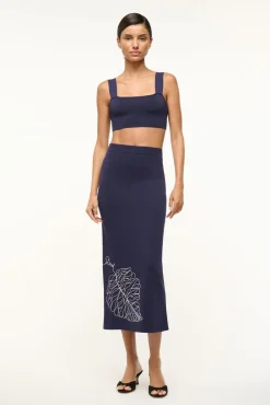 STAUD KARINA SKIRT NAVY WHITE> Skirts