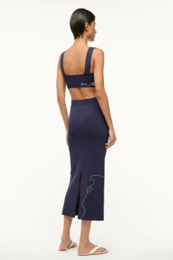STAUD KARINA SKIRT NAVY WHITE> Skirts