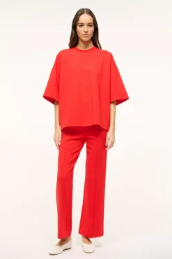 STAUD KNACK PANT RED ROSE> Pants & Shorts