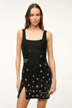 STAUD LE SABLE DRESS BLACK CELESTIAL> The Evening Edit|Mini Dresses