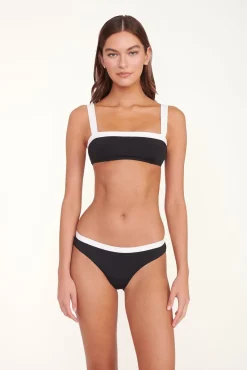 STAUD LIV BIKINI TOP BLACK WHITE> Swim|Bikinis
