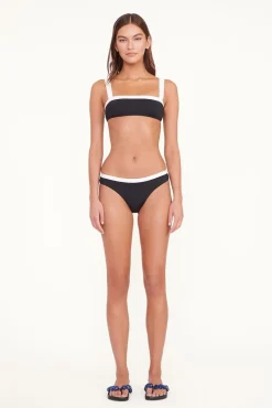 STAUD LIV BIKINI TOP BLACK WHITE> Swim|Bikinis