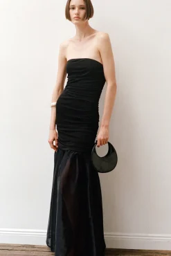 STAUD LIYA DRESS BLACK NAVY><noscript><img width=