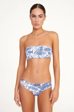 STAUD MALA BIKINI TOP BLUE TOILE> Swim|Bikinis