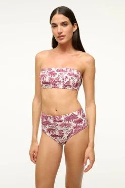 STAUD MALA BIKINI TOP BORDEAUX TOILE> Swim|Bikinis