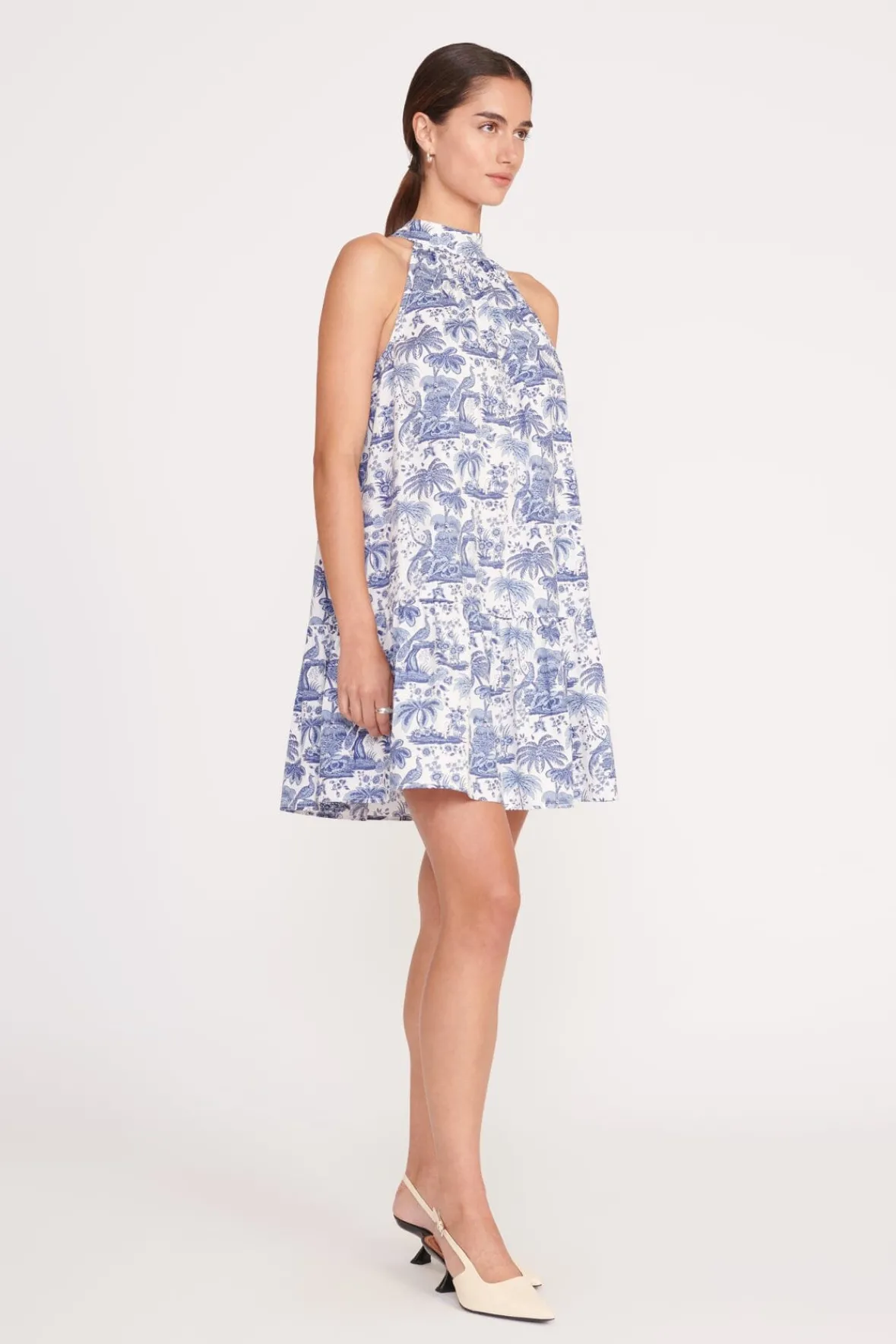 STAUD MARLOWE DRESS BLUE TOILE> Mini Dresses|Dresses