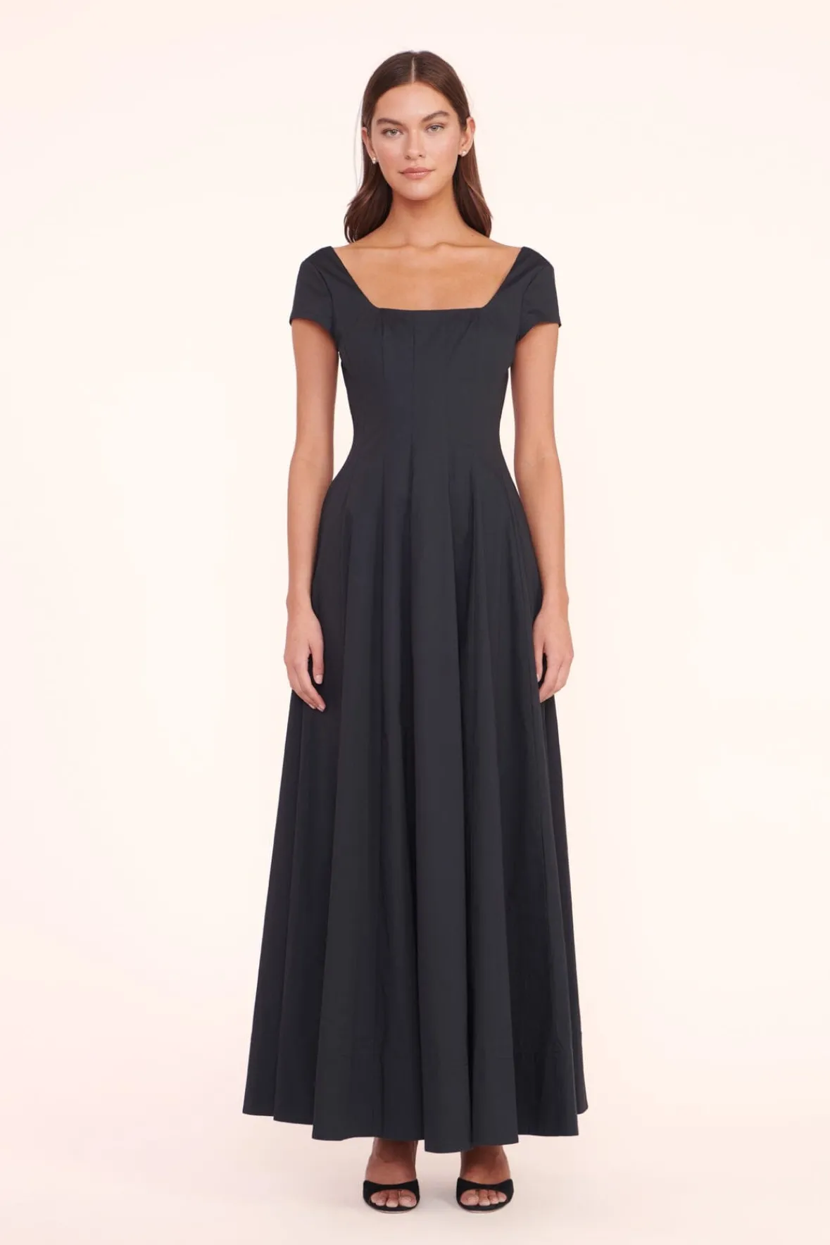 STAUD MAXI SHORT SLEEVE WELLS DRESS> Maxi Dresses|Dresses