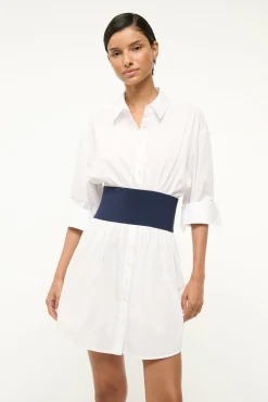 STAUD MICHELLE DRESS WHITE NAVY><noscript><img width=