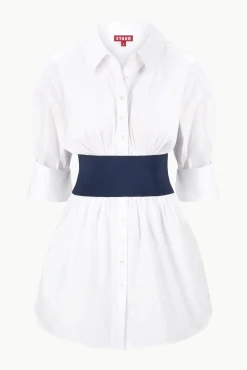 STAUD MICHELLE DRESS WHITE NAVY><noscript><img width=