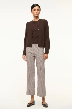 STAUD MIDNIGHT CASHMERE CARDIGAN DARK CHOCOLATE> Sweaters