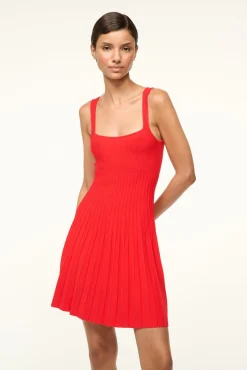 STAUD MINI ELLISON DRESS RED ROSE><noscript><img width=