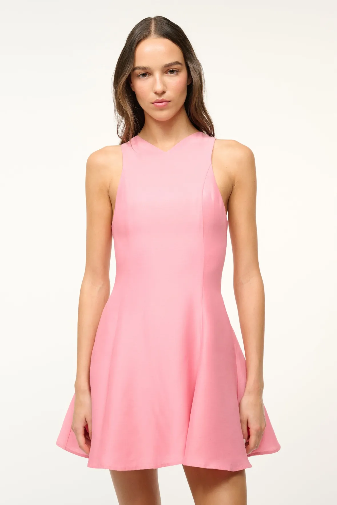 STAUD MINI HEIKE DRESS DAMASK PINK> The Evening Edit|Mini Dresses
