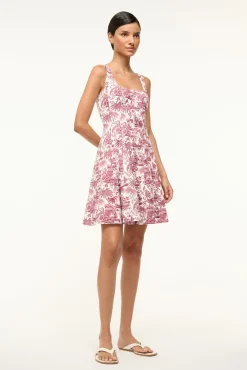 STAUD MINI WELLS DRESS BORDEAUX TOILE> Mini Dresses|Dresses