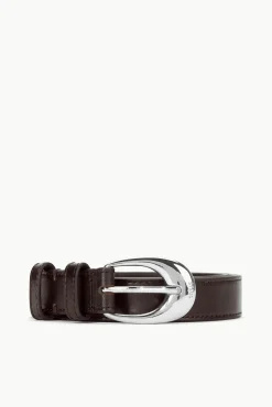 STAUD MOON BUCKLE BELT - 26MM MAHOGANY SILVER> Accessories