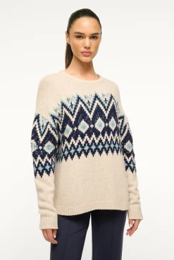 STAUD MORITZ SWEATER OATMEAL MULTI FAIRISLE> Sweaters