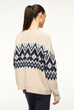 STAUD MORITZ SWEATER OATMEAL MULTI FAIRISLE><noscript><img width=