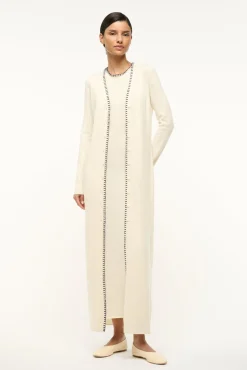 STAUD MORRISON CARDIGAN IVORY NAVY> Sweaters