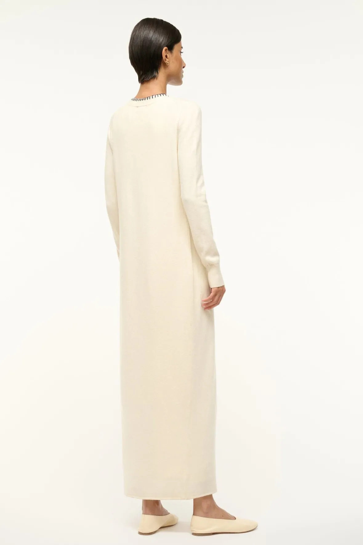 STAUD MORRISON CARDIGAN IVORY NAVY> Sweaters
