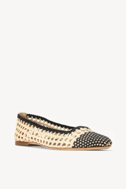 STAUD NELL CROCHET BALLERINA CREAM BLACK><noscript><img width=