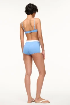 STAUD NELL SWIM SKIRT AZURE WHITE> Swim