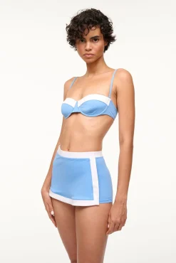 STAUD NELL SWIM SKIRT AZURE WHITE><noscript><img width=