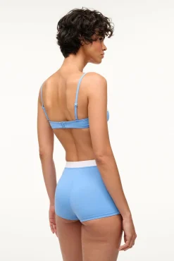 STAUD NELL SWIM SKIRT AZURE WHITE><noscript><img width=