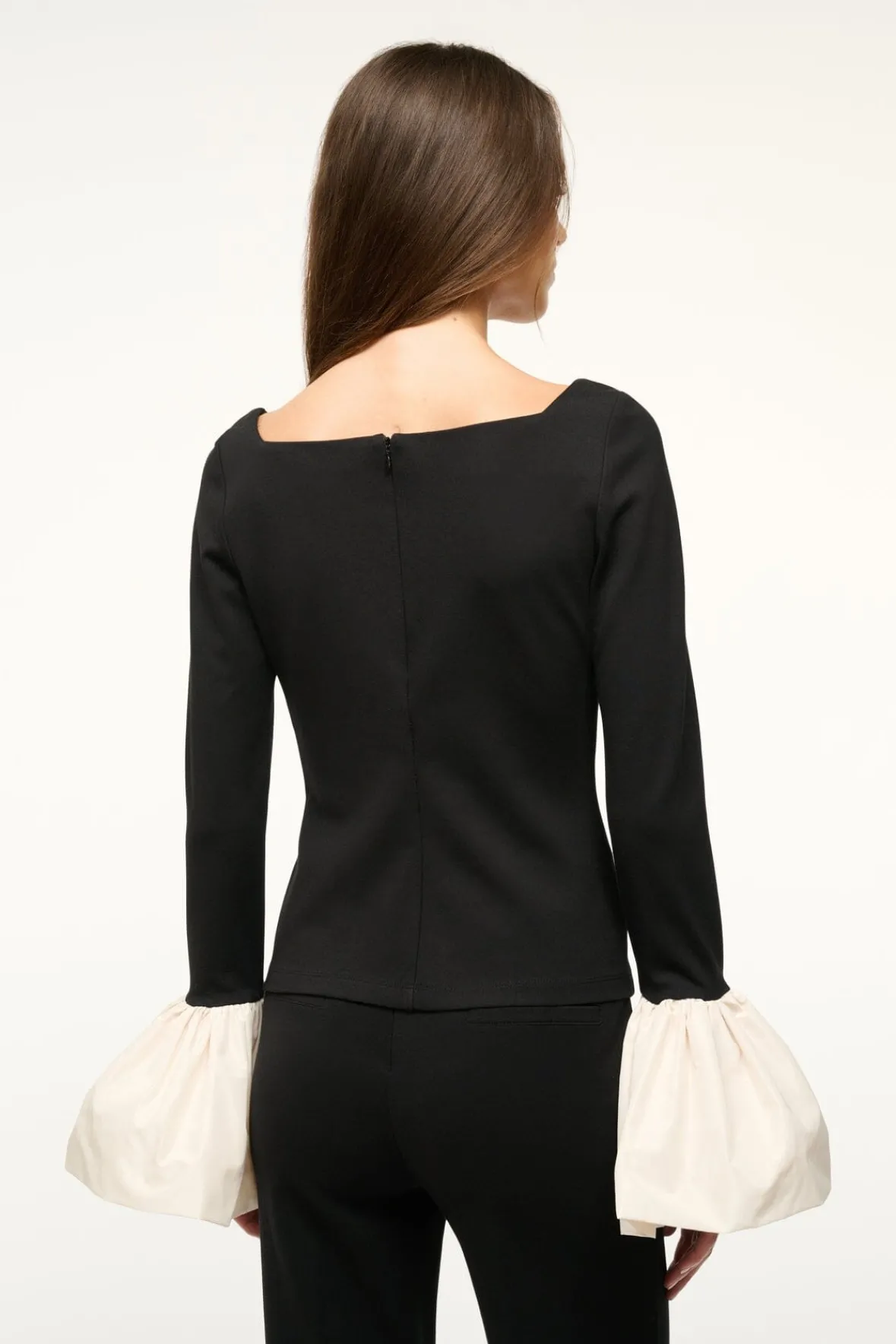 STAUD PAIGE TOP BLACK IVORY> Tops