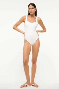 STAUD PAULA ONE PIECE BRIGHT WHITE> Swim|One Pieces
