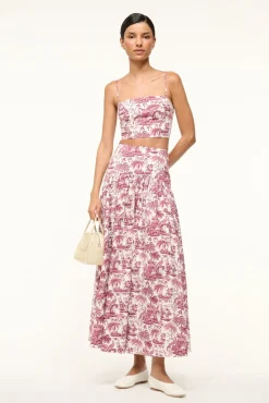 STAUD PROCIDA SKIRT BORDEAUX TOILE><noscript><img width=