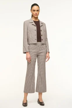 STAUD REGENCY JACKET DARK CHOCOLATE MICRO CHECK><noscript><img width=