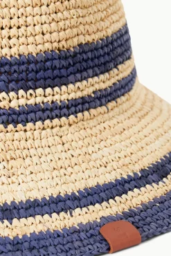 STAUD RITA BUCKET HAT NATURAL NAVY><noscript><img width=