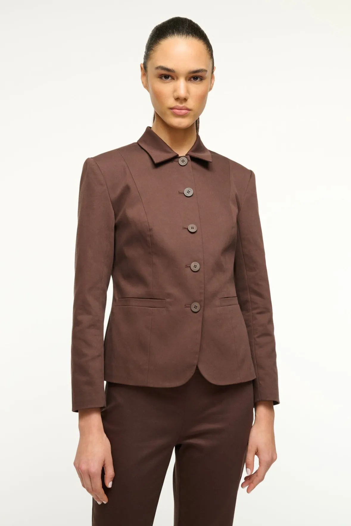 STAUD ROBERT JACKET DARK CHOCOLATE> Outerwear & Jackets