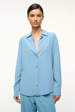 STAUD ROXBURY SILK SHIRT BLACK><noscript><img width=