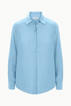 STAUD ROXBURY SILK SHIRT BLACK><noscript><img width=