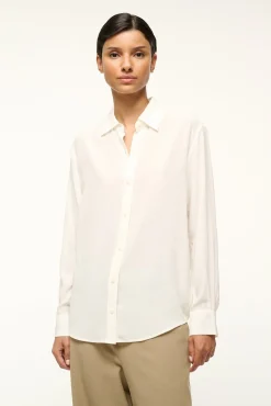 STAUD ROXBURY SILK SHIRT><noscript><img width=