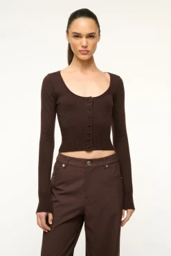 STAUD SABRINA SWEATER DARK CHOCOLATE> Sweaters