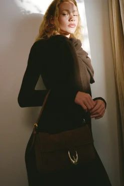 STAUD SABRINA SWEATER DARK CHOCOLATE><noscript><img width=