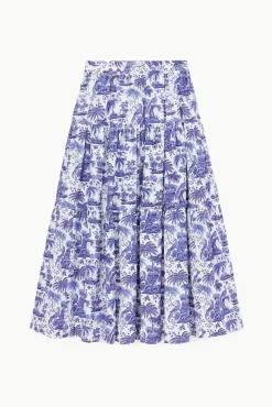 STAUD SEA SKIRT BLUE TOILE><noscript><img width=