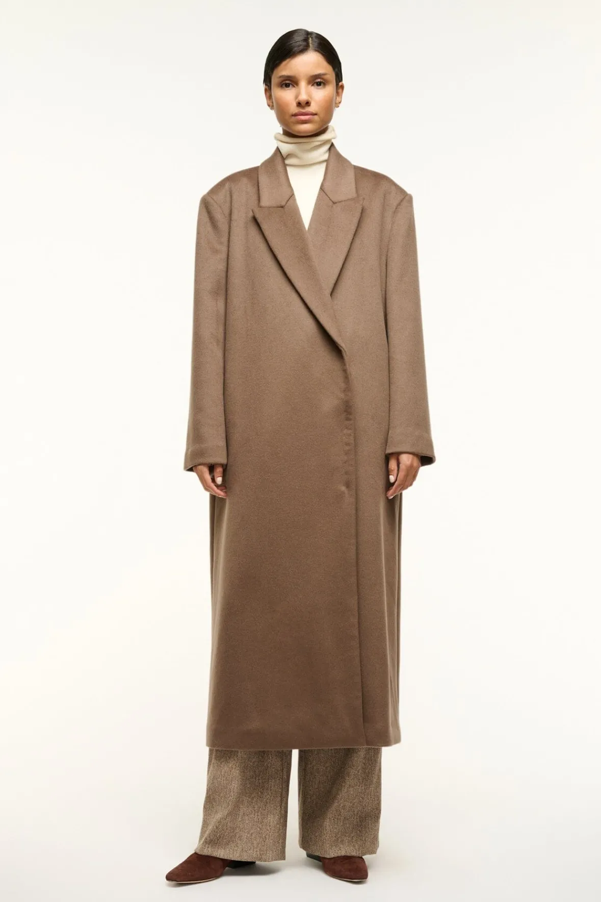 STAUD SERGE COAT DEEP TAUPE> Outerwear & Jackets