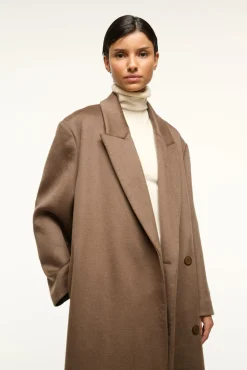 STAUD SERGE COAT DEEP TAUPE><noscript><img width=