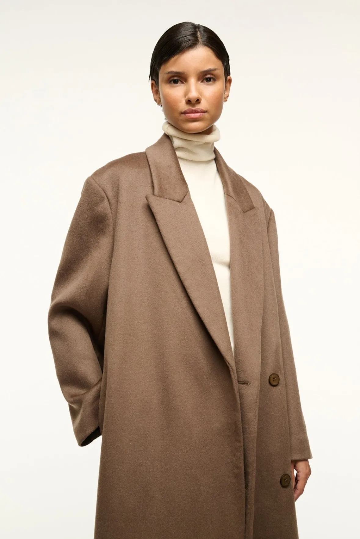 STAUD SERGE COAT DEEP TAUPE> Outerwear & Jackets