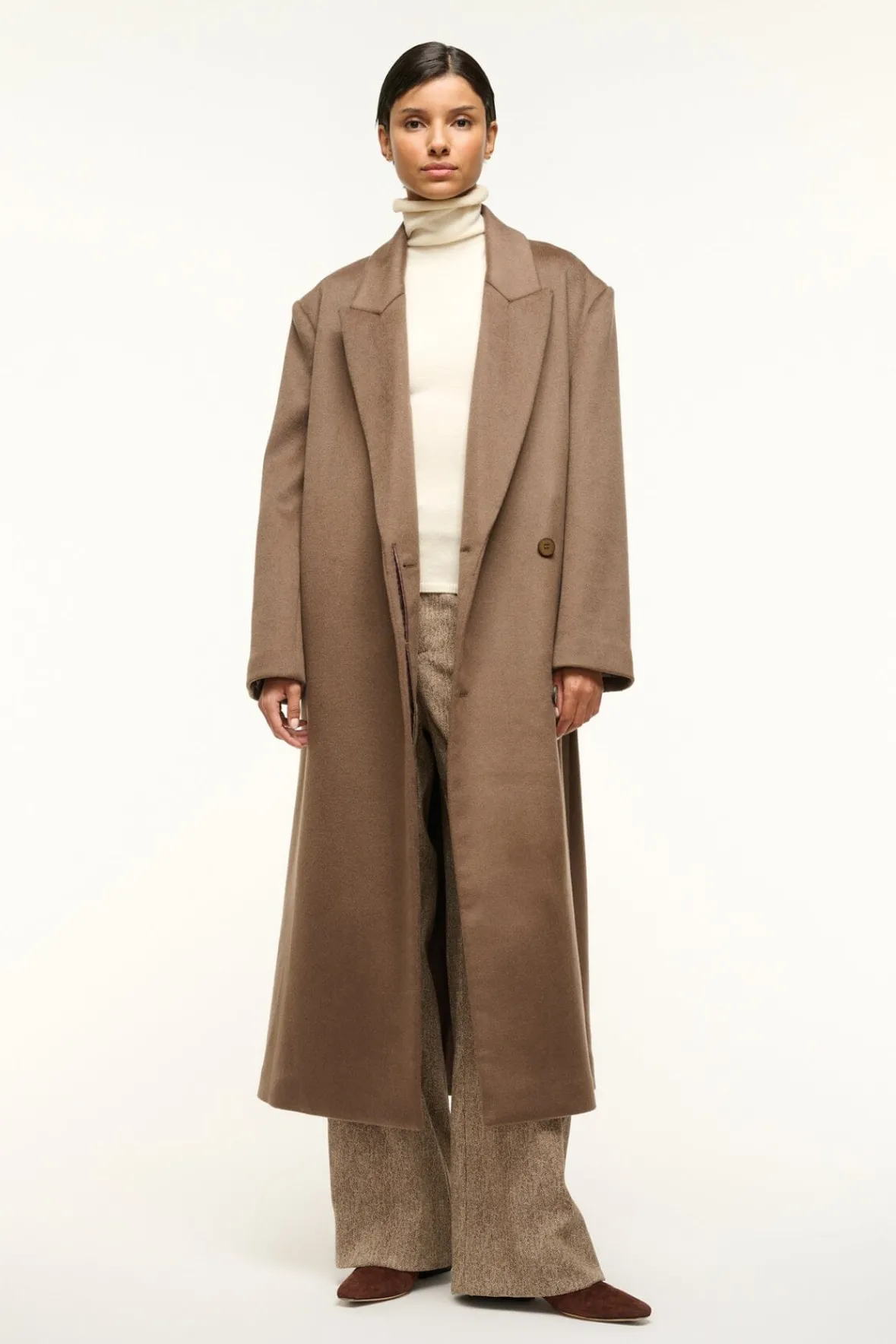 STAUD SERGE COAT DEEP TAUPE> Outerwear & Jackets