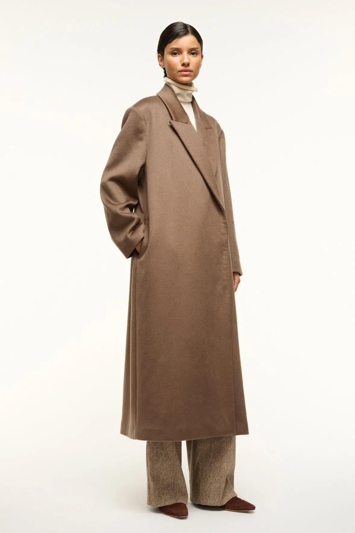 STAUD SERGE COAT DEEP TAUPE> Outerwear & Jackets