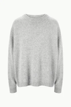 STAUD SERRANO CASHMERE RELAXED CREW HEATHER GREY><noscript><img width=
